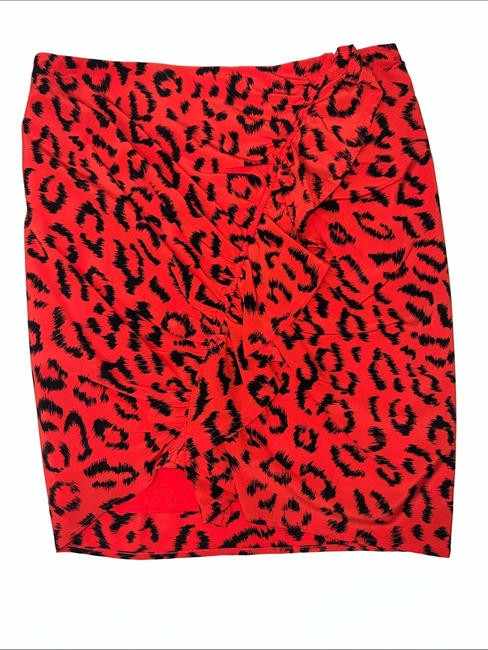 A.L.C. Gellar Animal Red and Black Leopard-Print Ruffle Mini Skirt